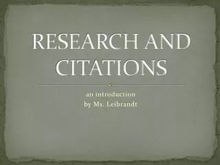 research and citations