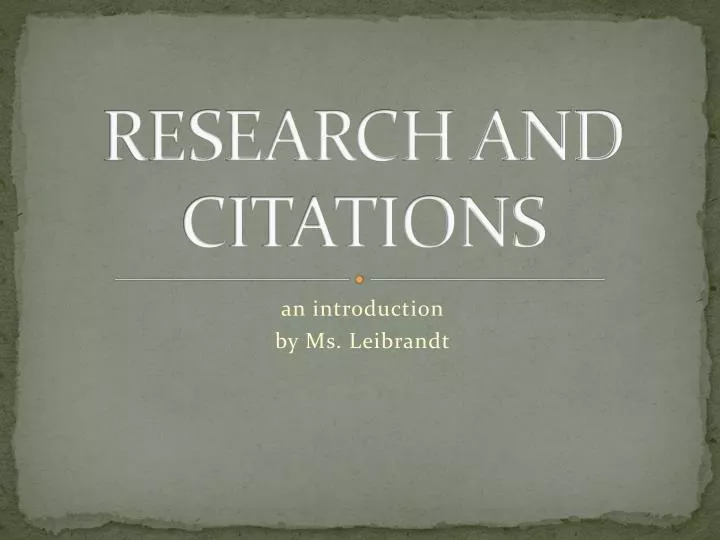 research and citations