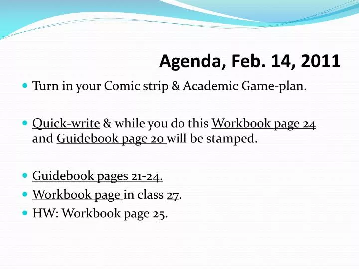 agenda feb 14 2011