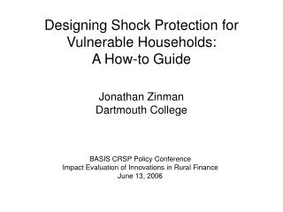 Designing Shock Protection for Vulnerable Households: A How-to Guide