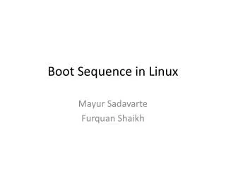 Boot Sequence in Linux
