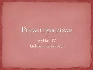 prawo rzeczowe