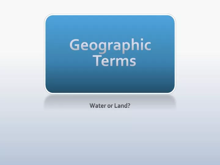 geographic terms