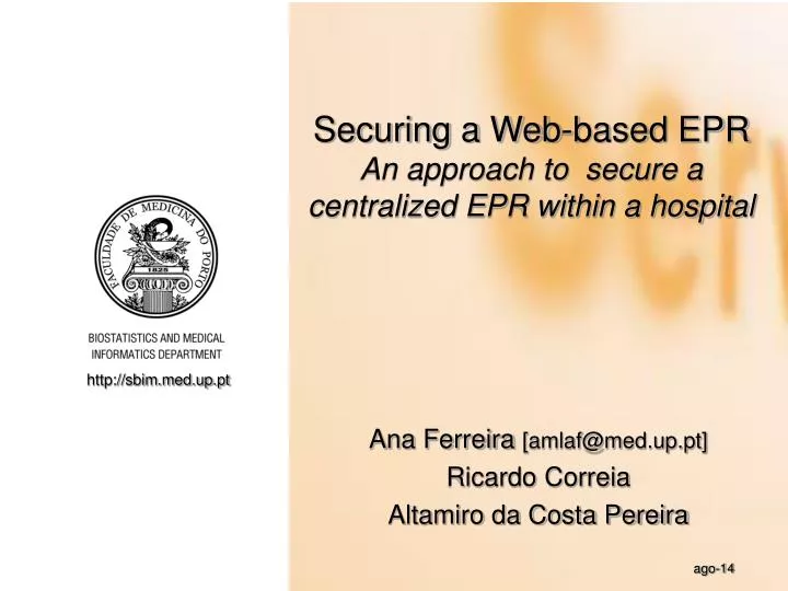 securing a web based epr an approach to secure a centralized epr within a hospital