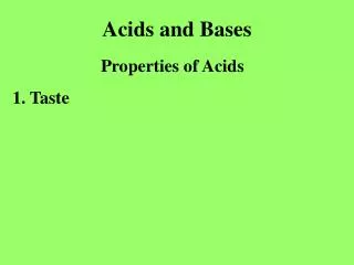 Acids and Bases