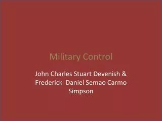 Military Control