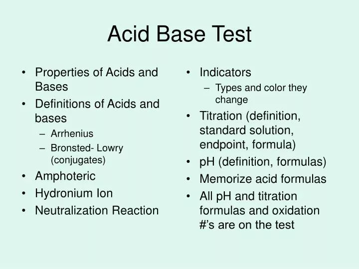 acid base test
