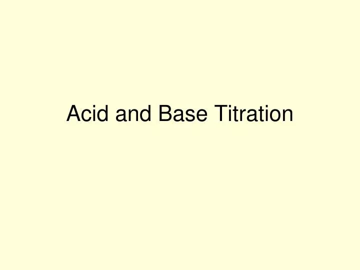 acid and base titration