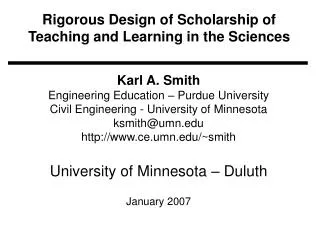 Rigorous Design of Scholarship of Teaching and Learning in the Sciences