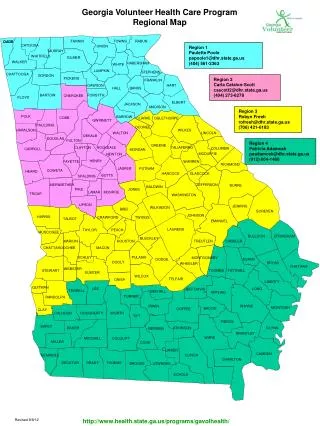 Georgia Volunteer Health Care Program Regional Map