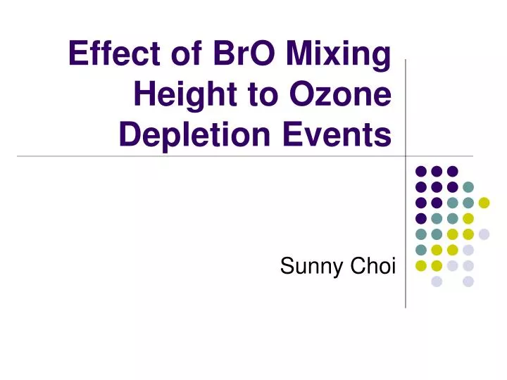 effect of bro mixing height to ozone depletion events