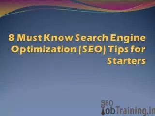 8 Must Know Search Engine Optimization (SEO) Tips for Starte