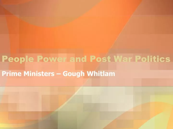 people power and post war politics