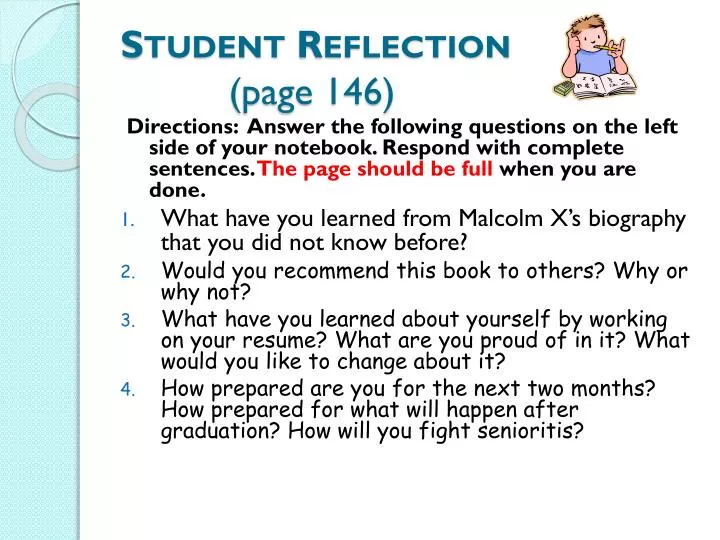 student reflection page 146