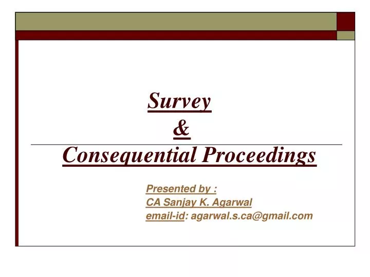 survey consequential proceedings