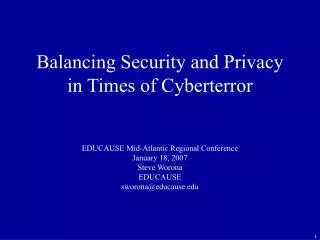 Balancing Security and Privacy in Times of Cyberterror