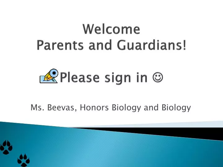 welcome parents and guardians please sign in