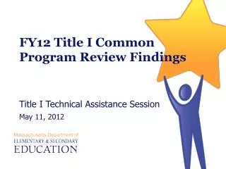 FY12 Title I Common Program Review Findings Title I Technical Assistance Session May 11, 2012