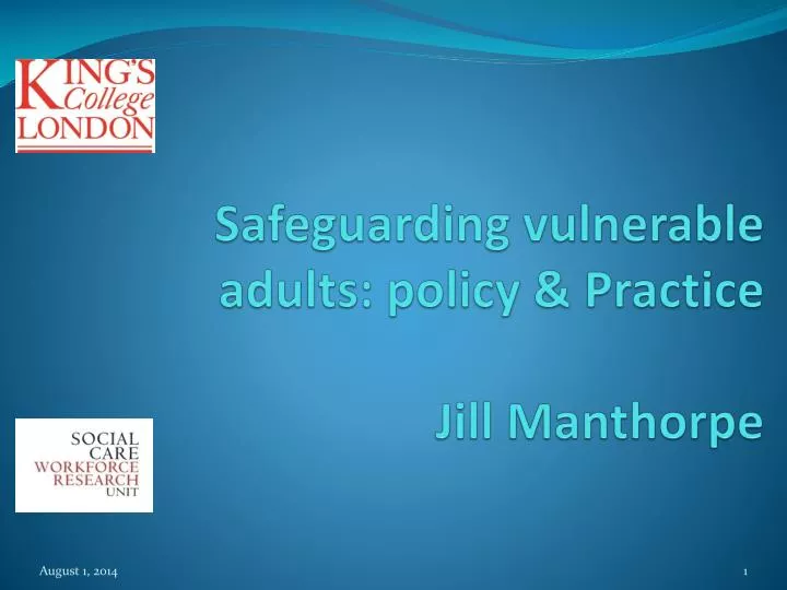 safeguarding vulnerable adults policy practice jill manthorpe