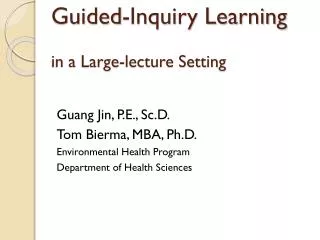 Guided-Inquiry Learning in a Large-lecture Setting