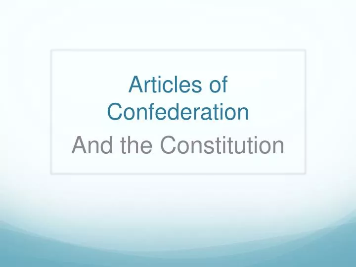 articles of confederation