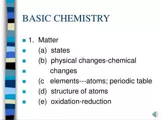 basic chemistry