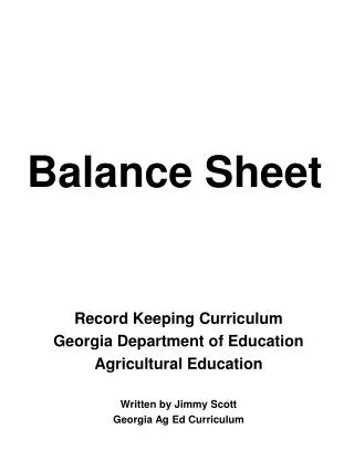 Balance Sheet