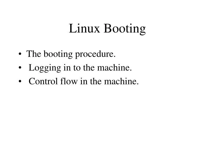 linux booting