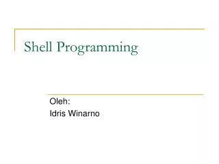 shell programming