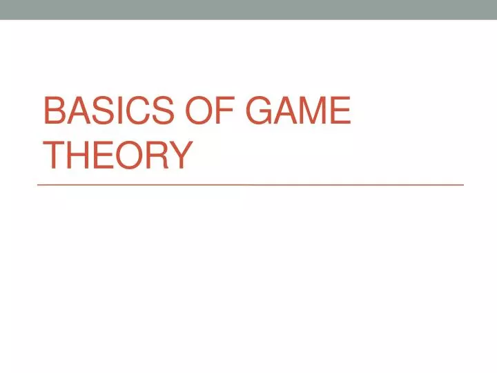 basics of game theory
