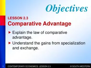 LESSON 2.3 Comparative Advantage