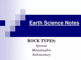 Earth Science Notes