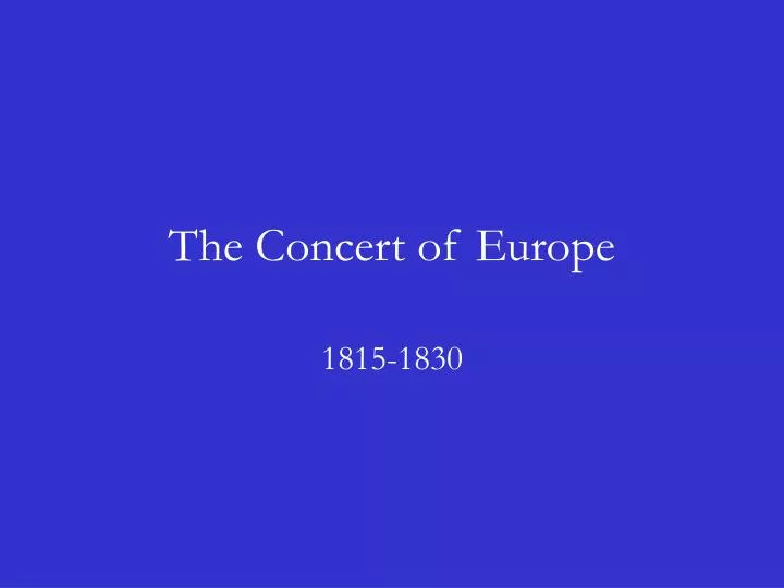 the concert of europe