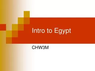 Intro to Egypt