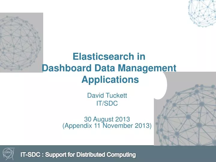 elasticsearch in dashboard d ata management a pplications