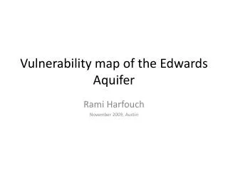 Vulnerability map of the Edwards Aquifer