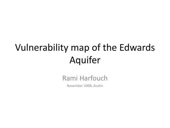 vulnerability map of the edwards aquifer