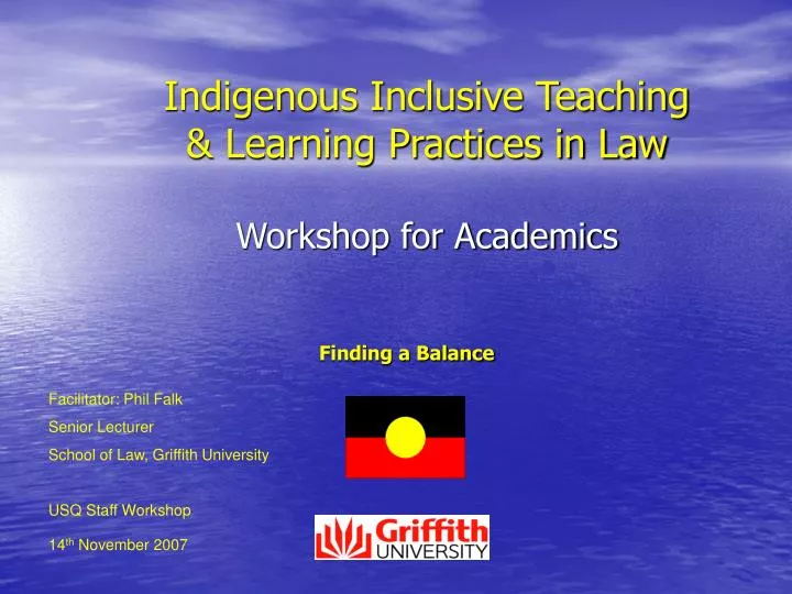 indigenous inclusive teaching learning practices in law workshop for academics