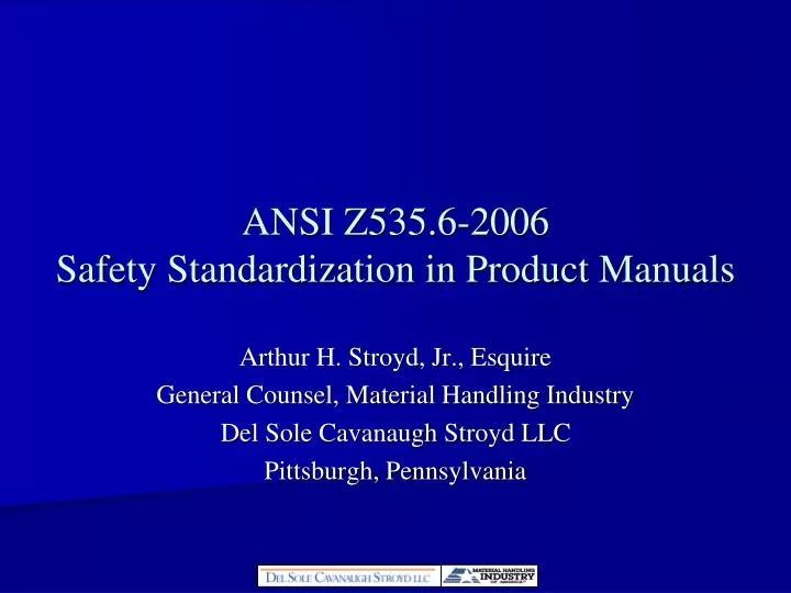 ansi z535 6 2006 safety standardization in product manuals