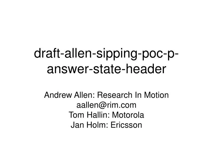 draft allen sipping poc p answer state header