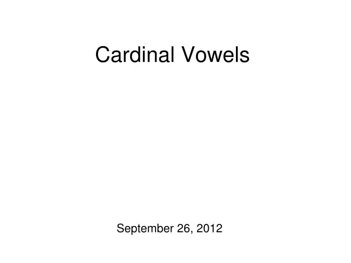 cardinal vowels