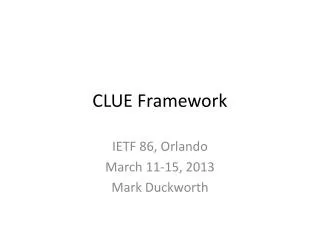 CLUE Framework