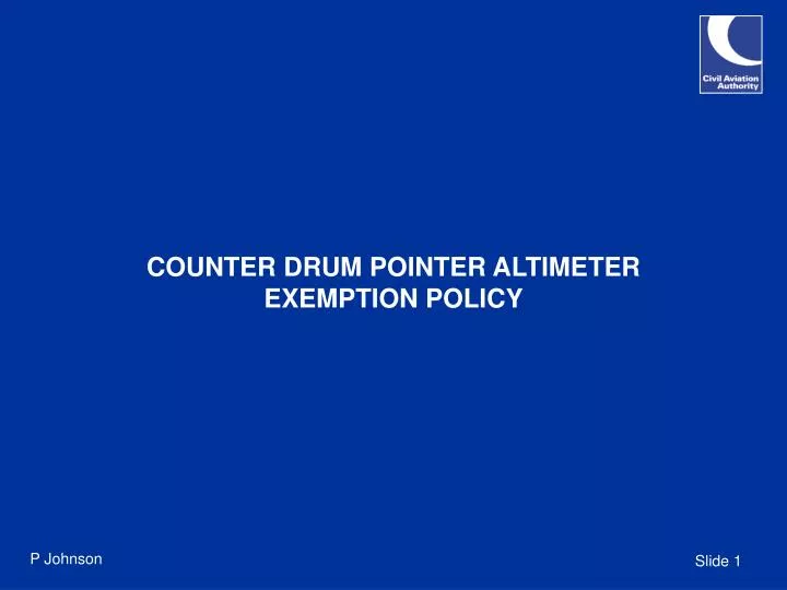 counter drum pointer altimeter exemption policy