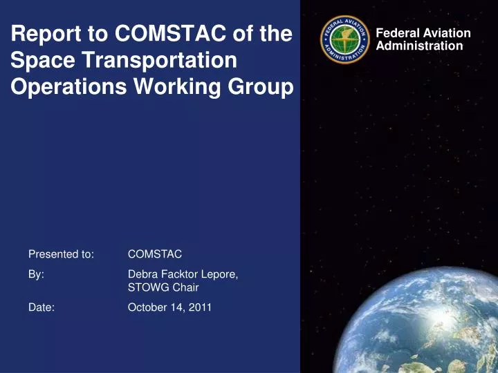 report to comstac of the space transportation operations working group