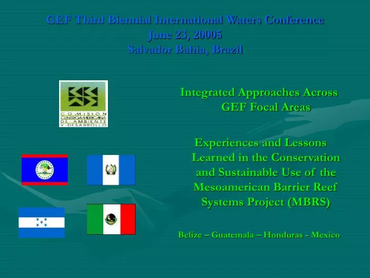 gef third biennial international waters conference june 23 20005 salvador bahia brazil