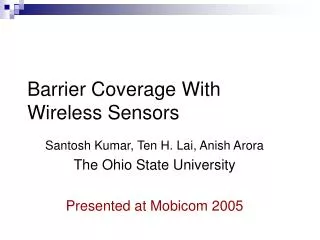 Barrier Coverage With Wireless Sensors
