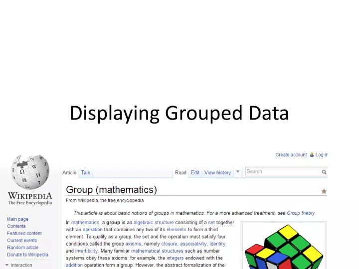 displaying grouped data