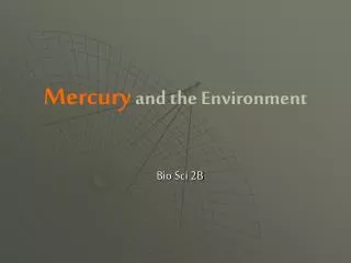 Mercury and the Environment