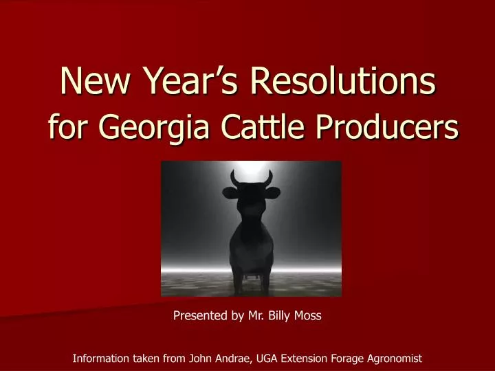 new year s resolutions for georgia cattle producers