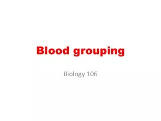 Blood grouping